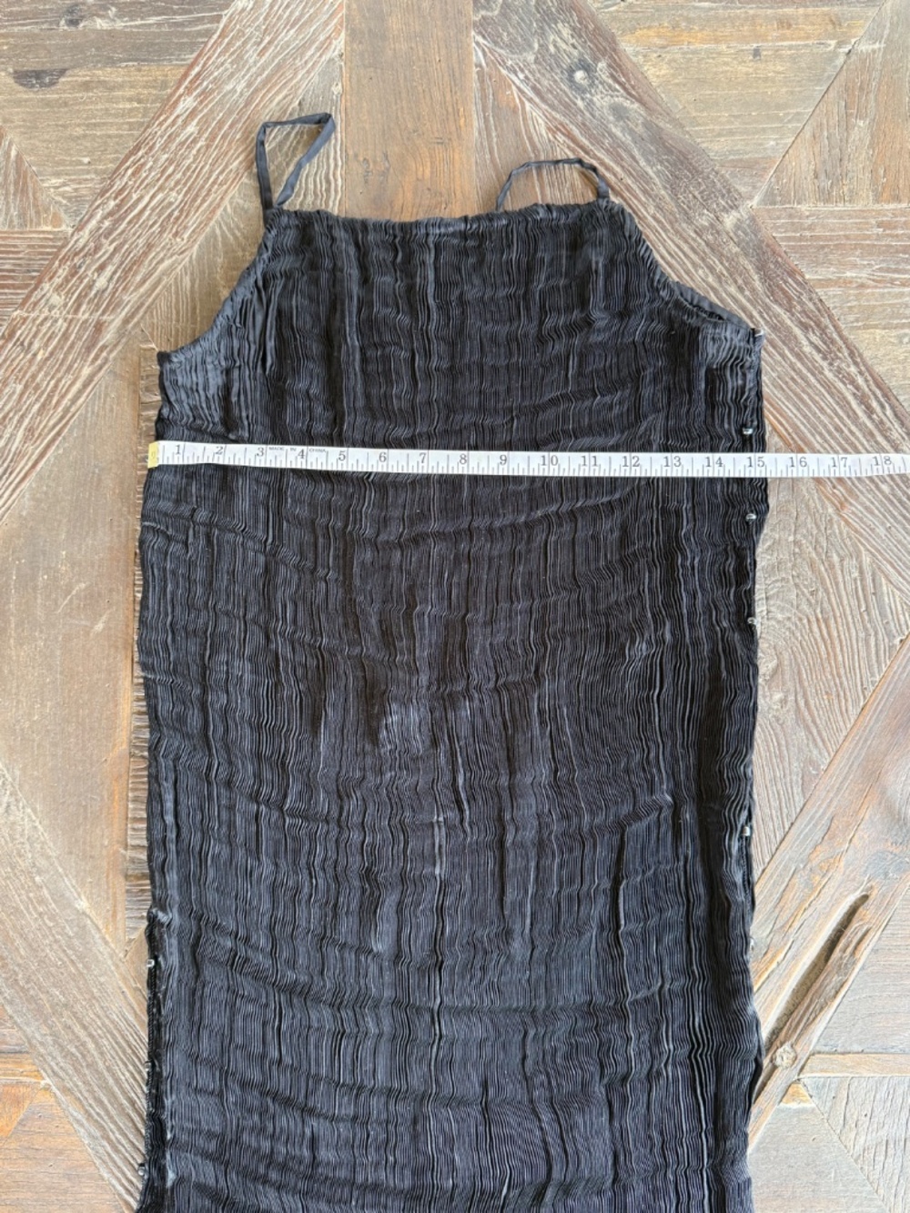 Fortuny Black Satin Pliss Dress 1980s - image 8